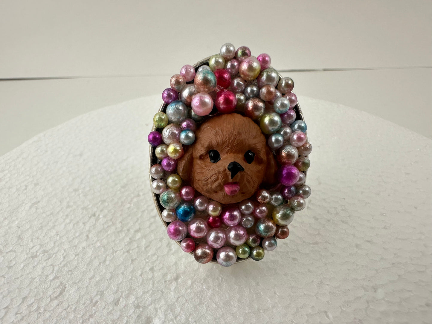 Poodles n' Pastel Pearls Ring