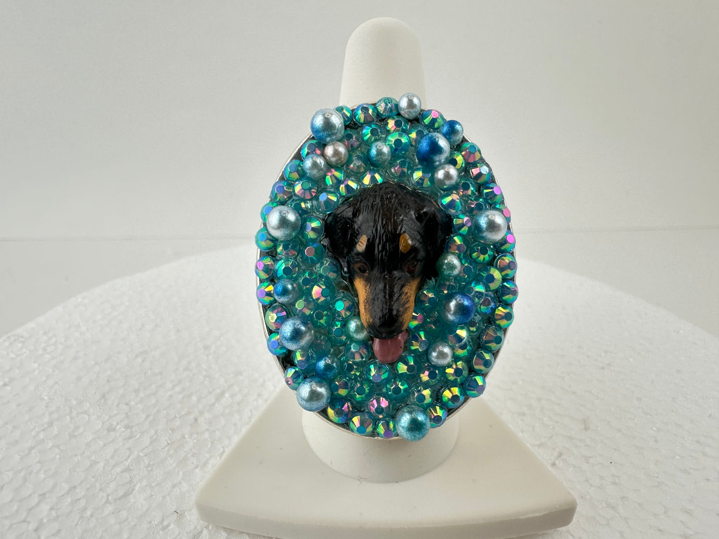 Dipped in Blue Doberman Pearlescent Ring