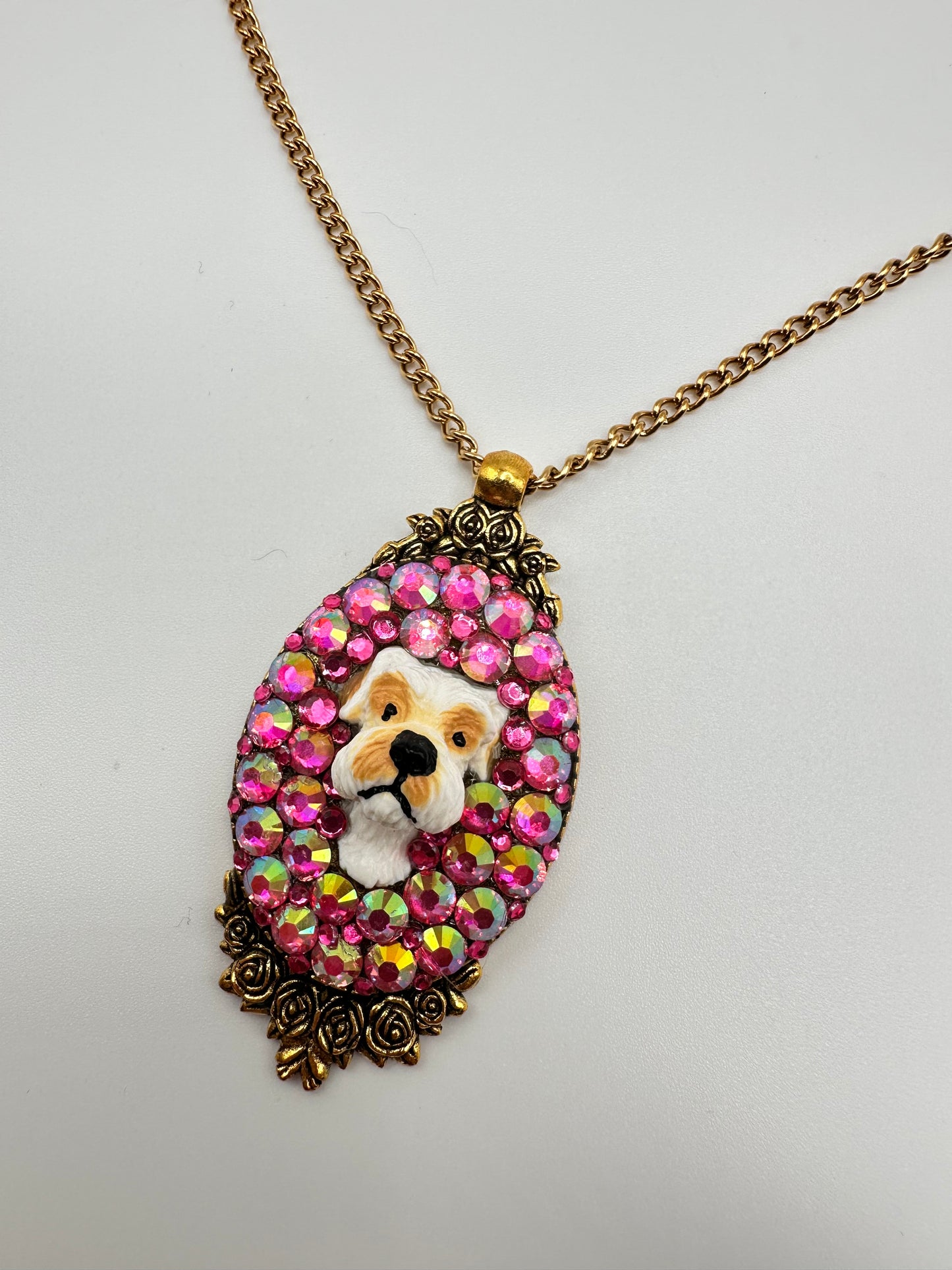 Pink Pup Goldtone Regal Necklace