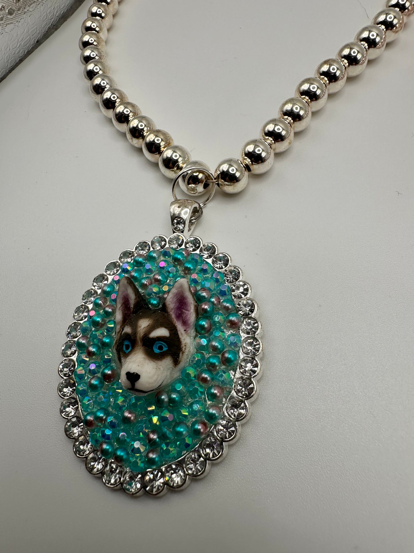 Hoot of a Husky Silver Necklace