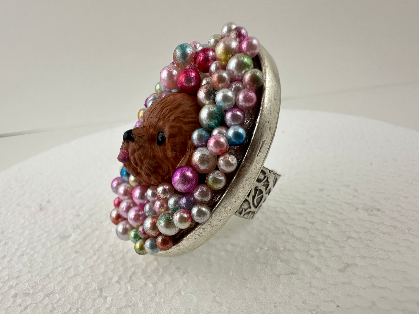 Poodles n' Pastel Pearls Ring