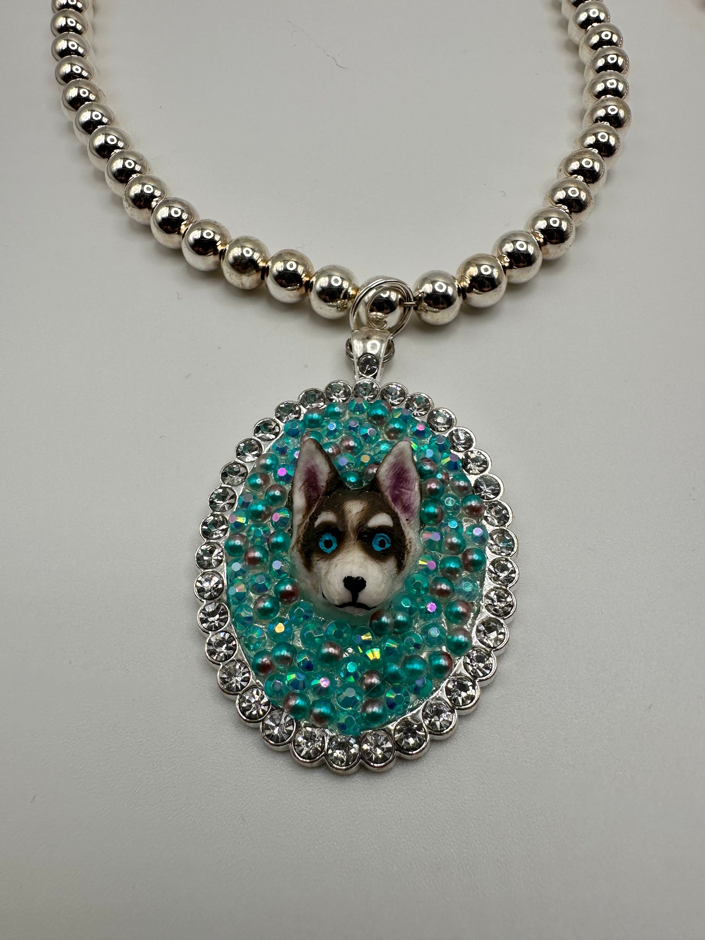 Hoot of a Husky Silver Necklace