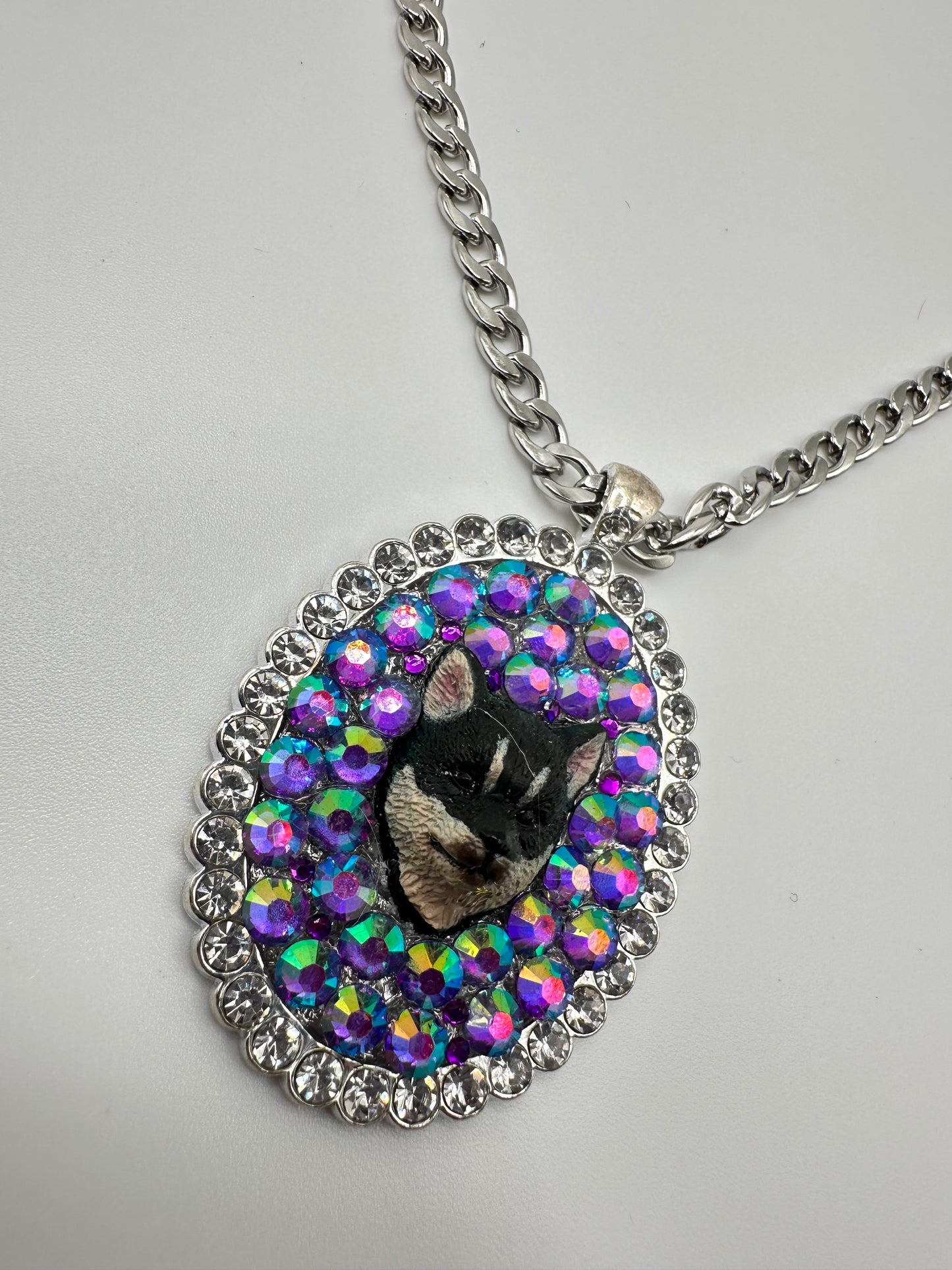 Purple Kaleidoscopic Pup Necklacd
