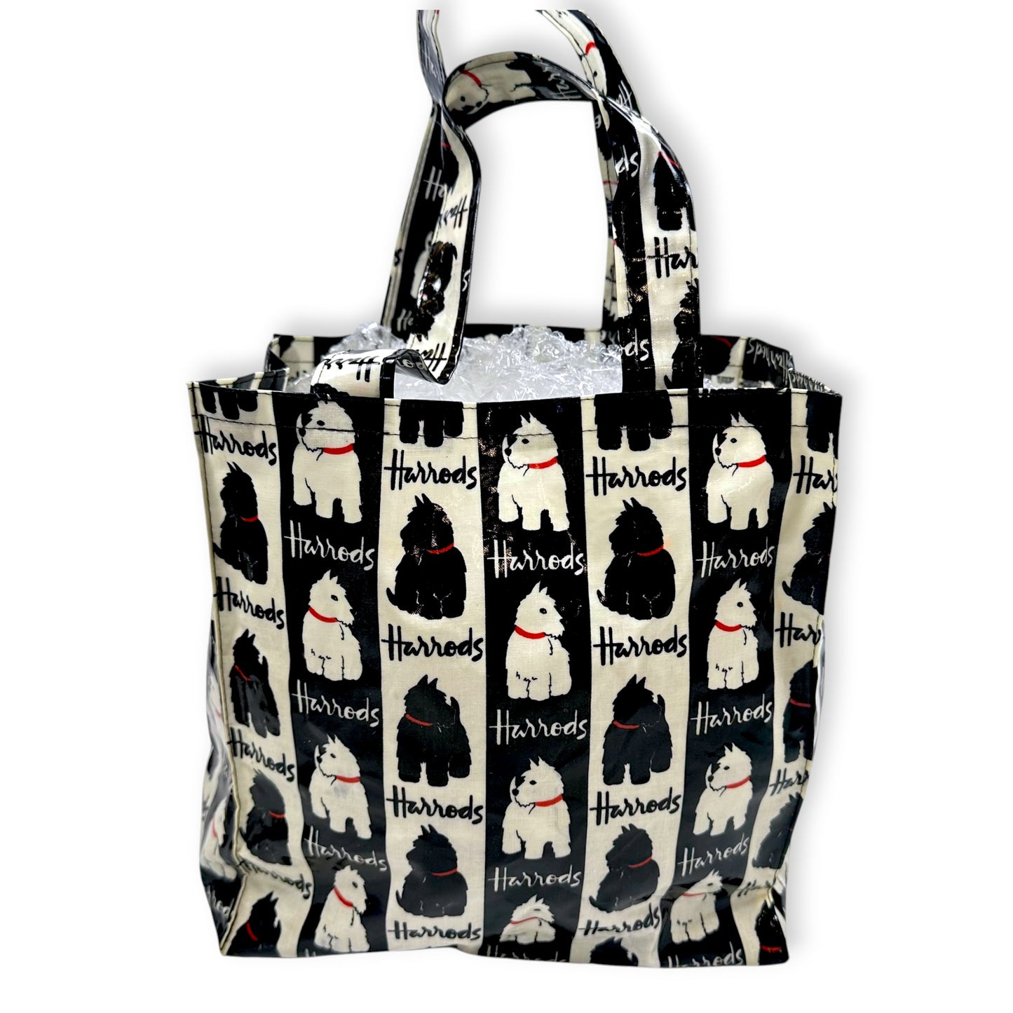 Vintage Harrods Terrier Black and White Tote