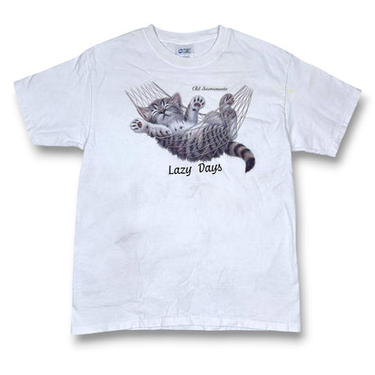 Lazy Days Cat in Hammock Vintage Tee