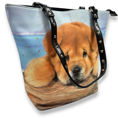 Dog Studded Shoulder Purse