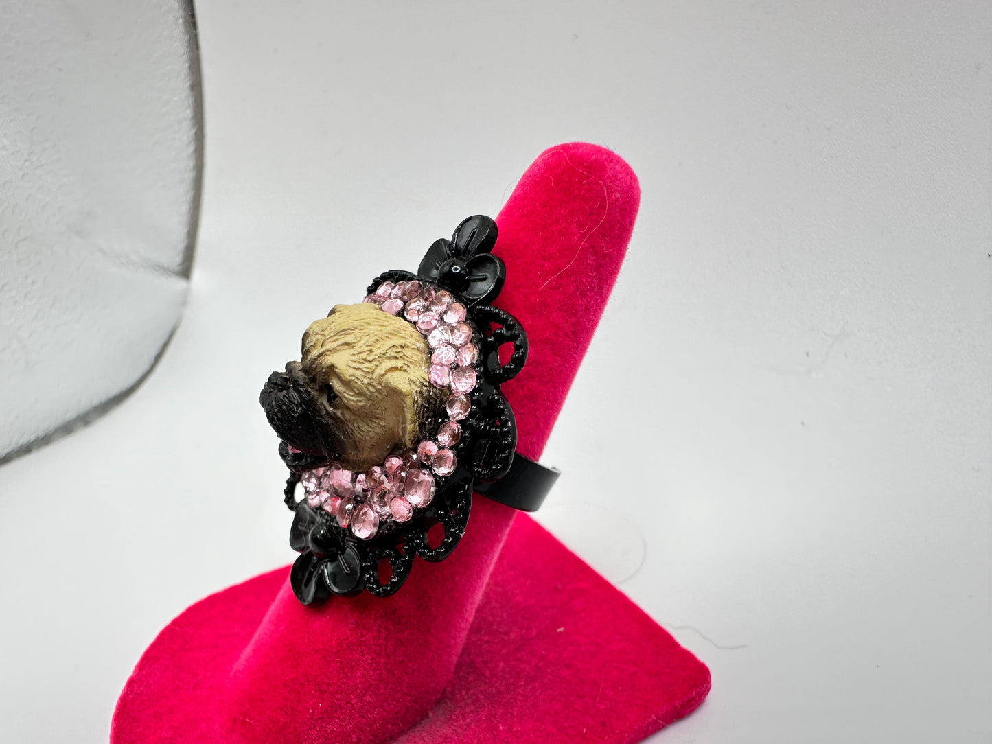 Pug in Pink Ring