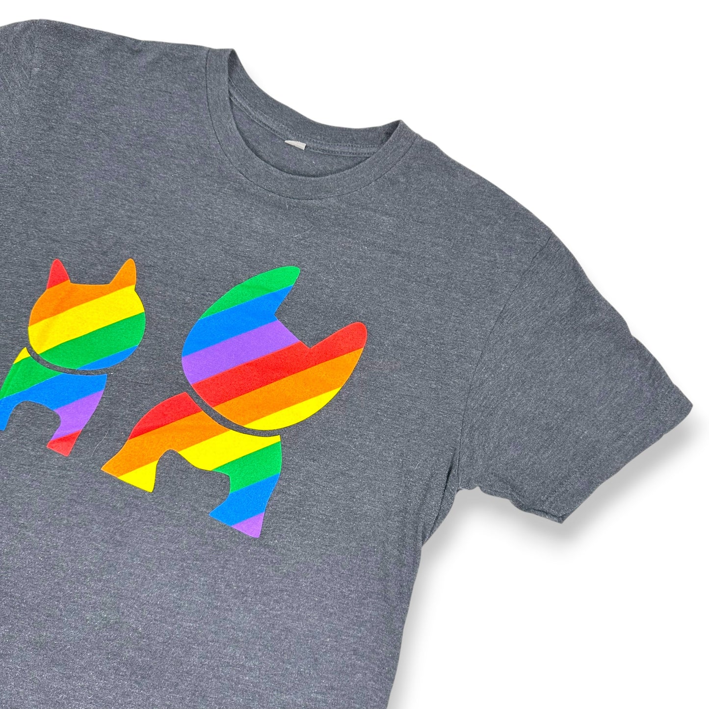 Rainbow Frenchie Silohuettes Grey Tee