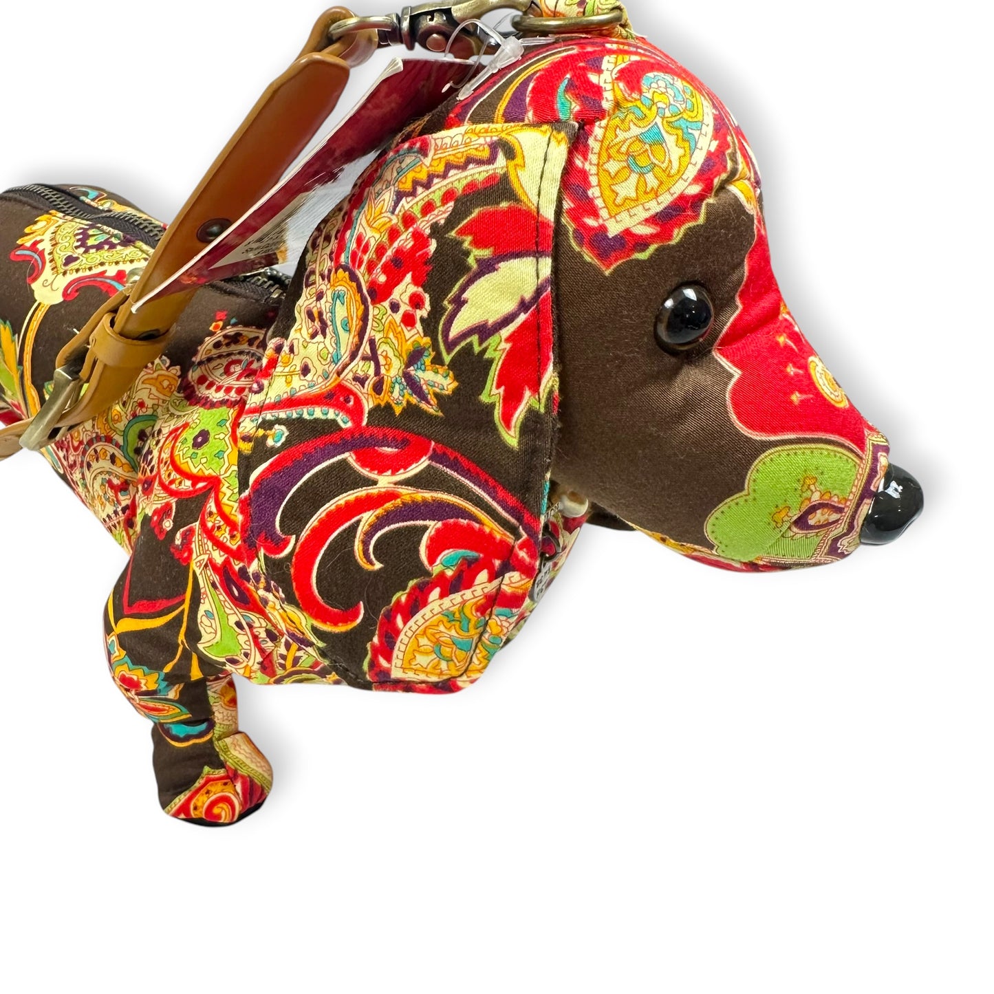 Vintage Fuzzy Nation Daschund Paisley Print Purse