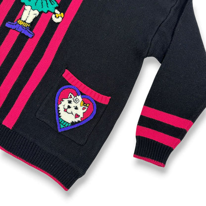 Vintage 80’s Bright Cat Sweater