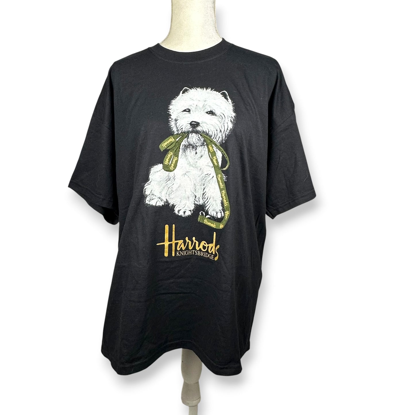 Vintage Harrod’s Scottish Terrier Black Tee with Tags