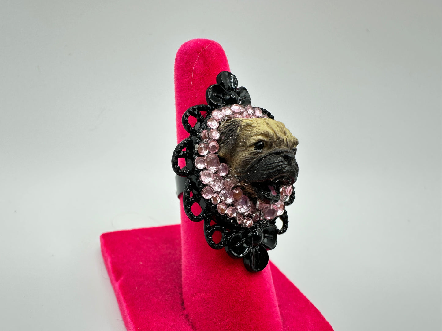 Pug in Pink Ring