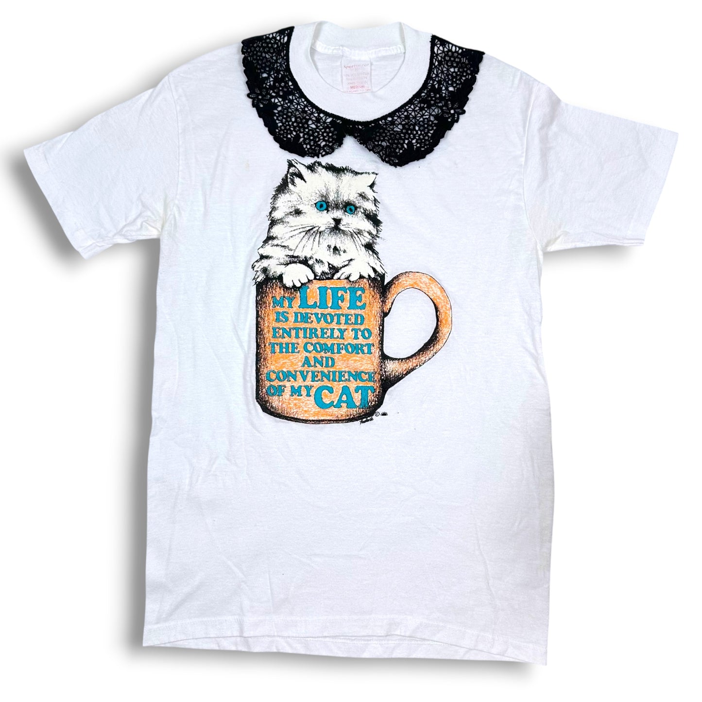I Do It All for My Cat Tee with Lace Collar