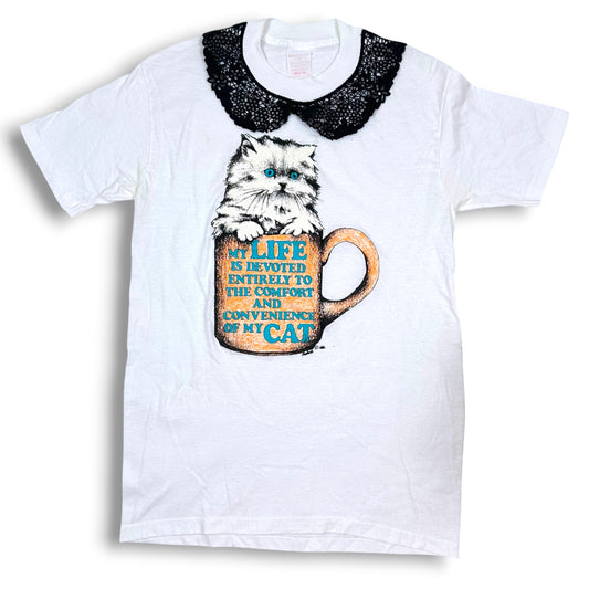I Do It All for My Cat Tee with Lace Collar