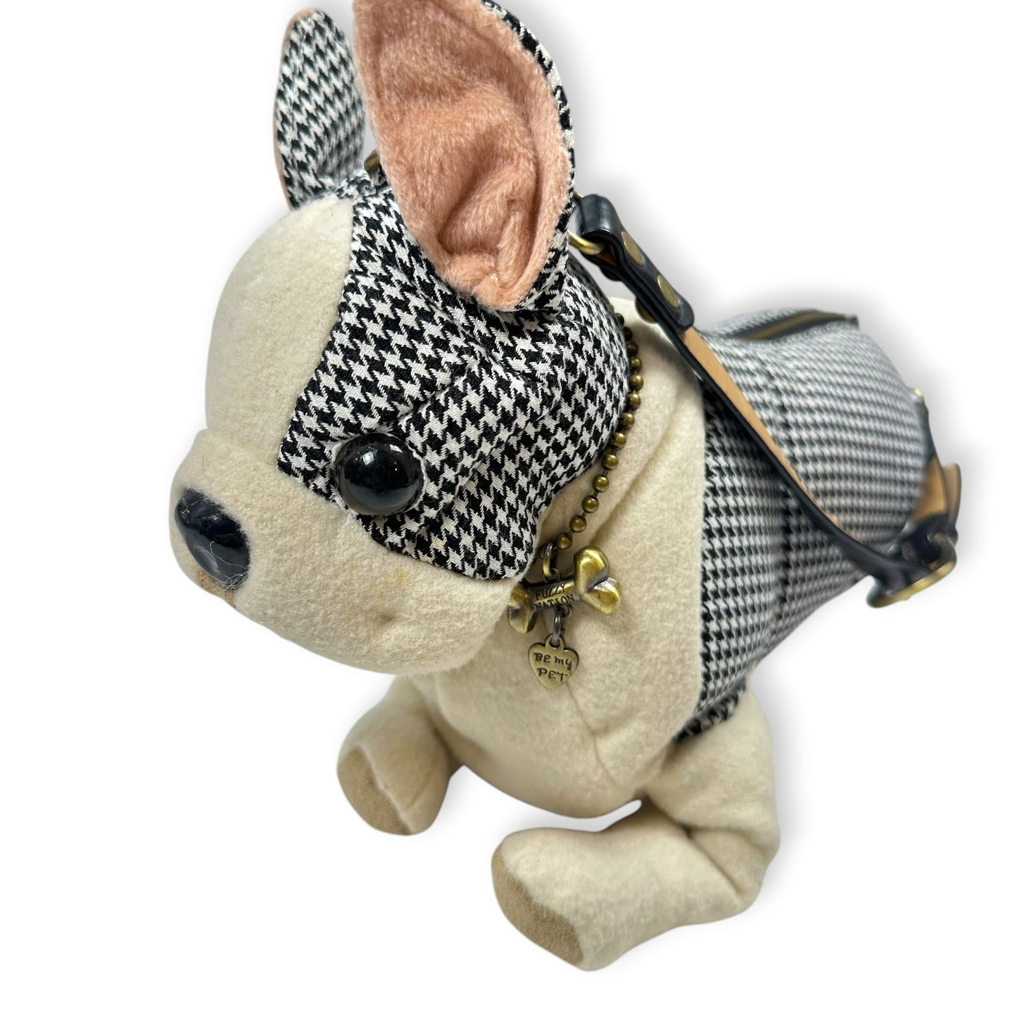 Vintage Fuzzy Nation Frenchie Bulldog Gingham Purse