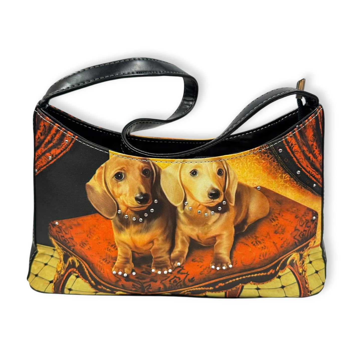 Y2K Rhinestone Darling Daschunds Shoulder Purse