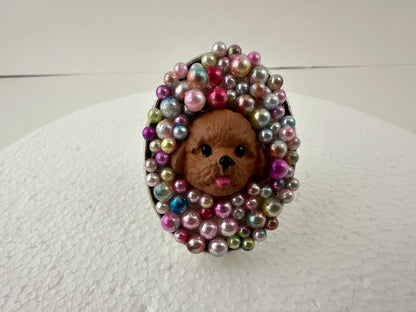 Poodles n' Pastel Pearls Ring