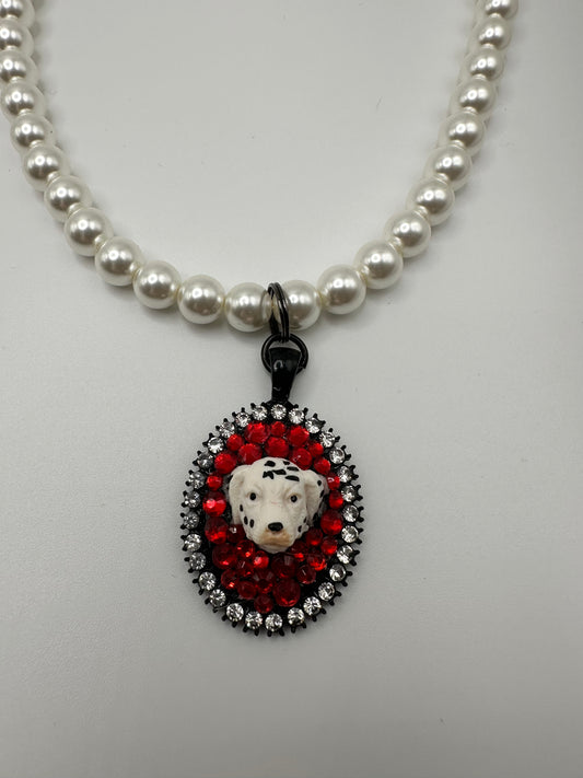 Ruff in Red Dalmatian Necklace