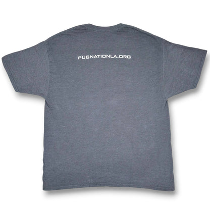 Ying and Yang Pugs Grey Tee with Lace Collar