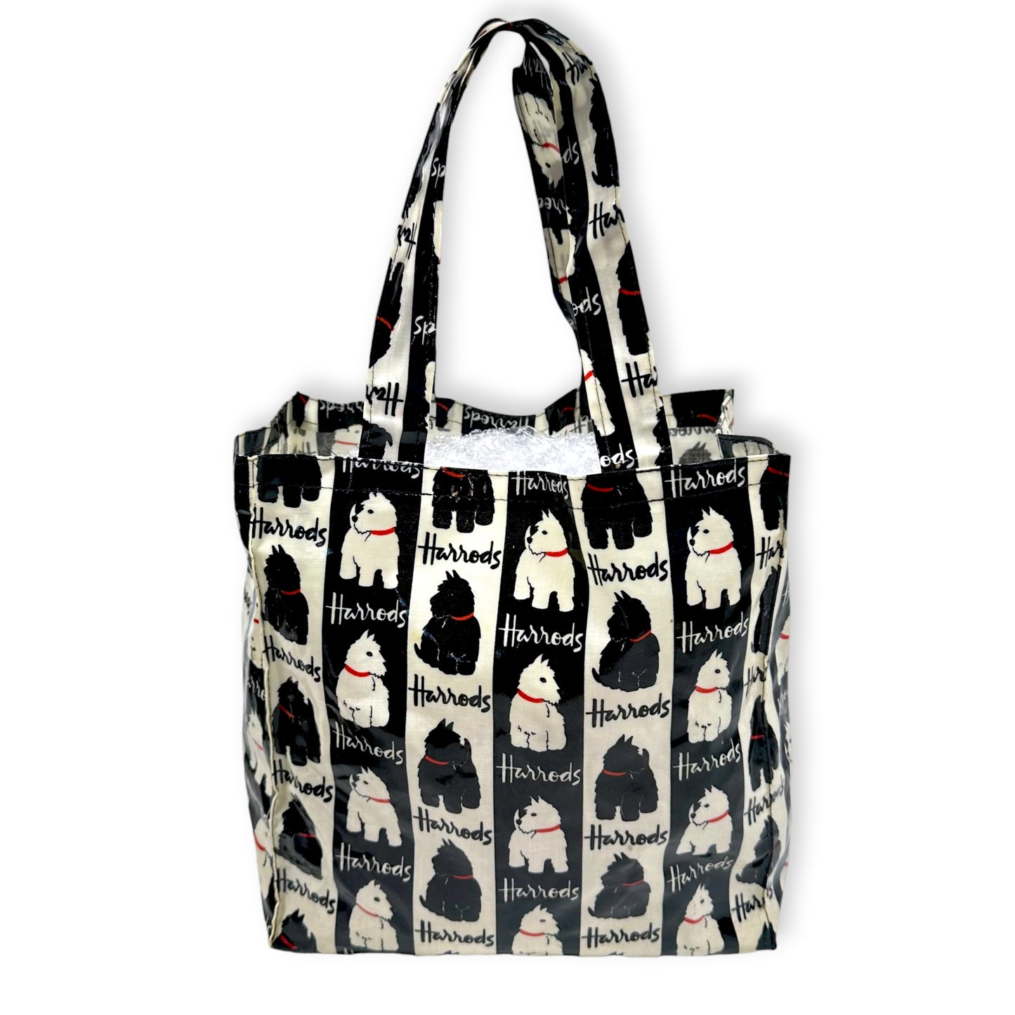 Vintage Harrods Terrier Black and White Tote