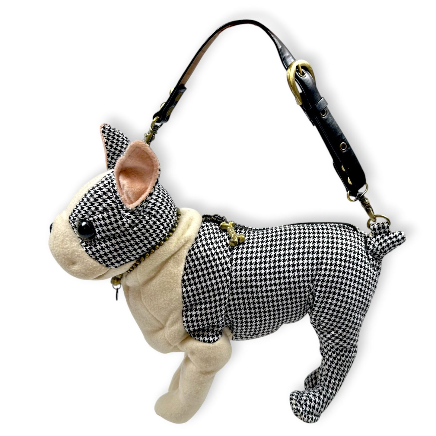 Vintage Fuzzy Nation Frenchie Bulldog Gingham Purse