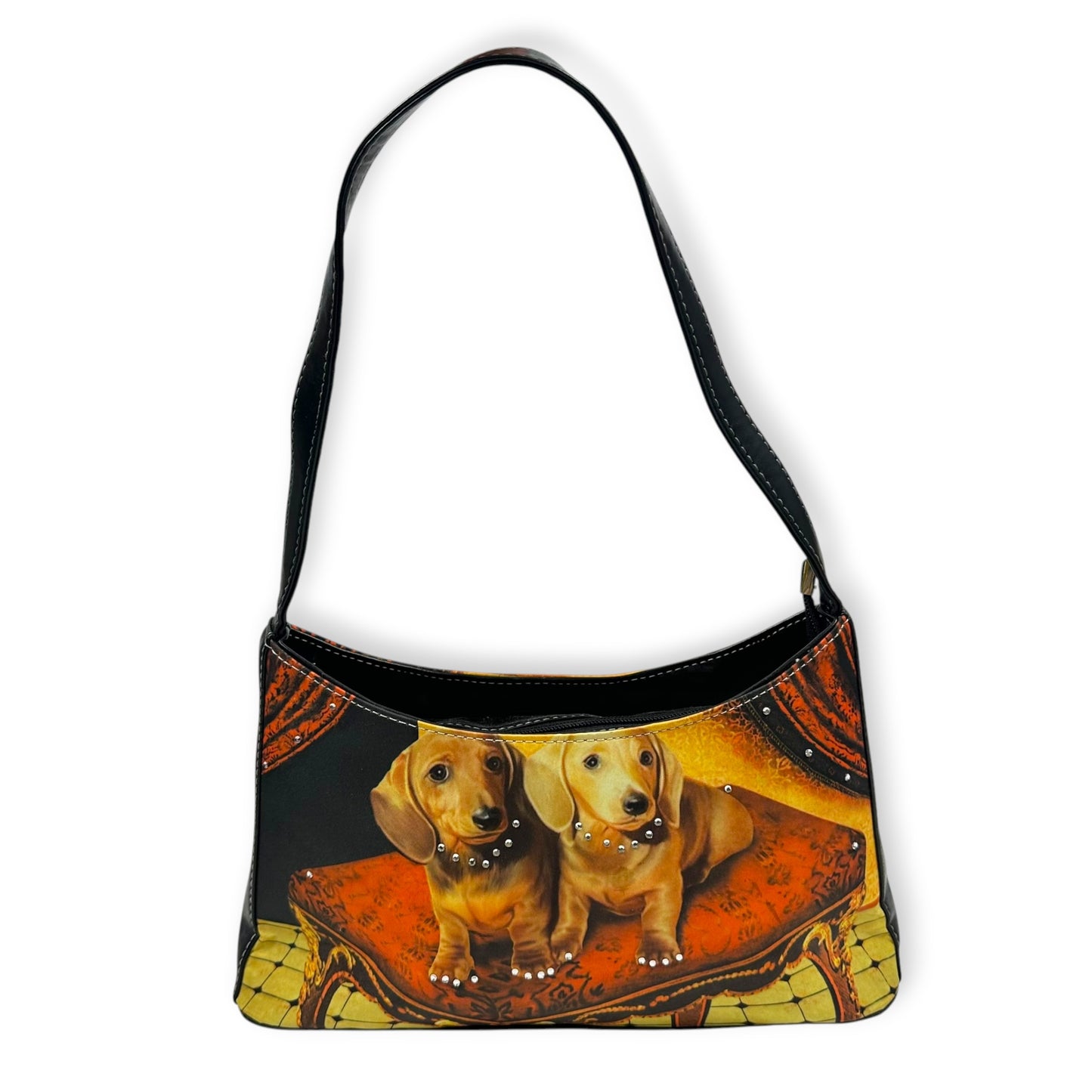 Y2K Rhinestone Darling Daschunds Shoulder Purse