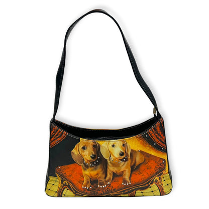Y2K Rhinestone Darling Daschunds Shoulder Purse