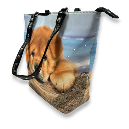 Dog Studded Shoulder Purse