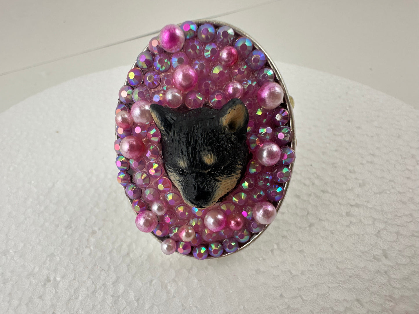 Pretty n' Pink Pearl Shiba Inu Pomeranian Ring