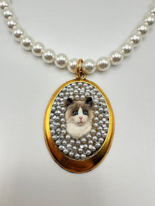 Antique Kitty Pearl Necklace