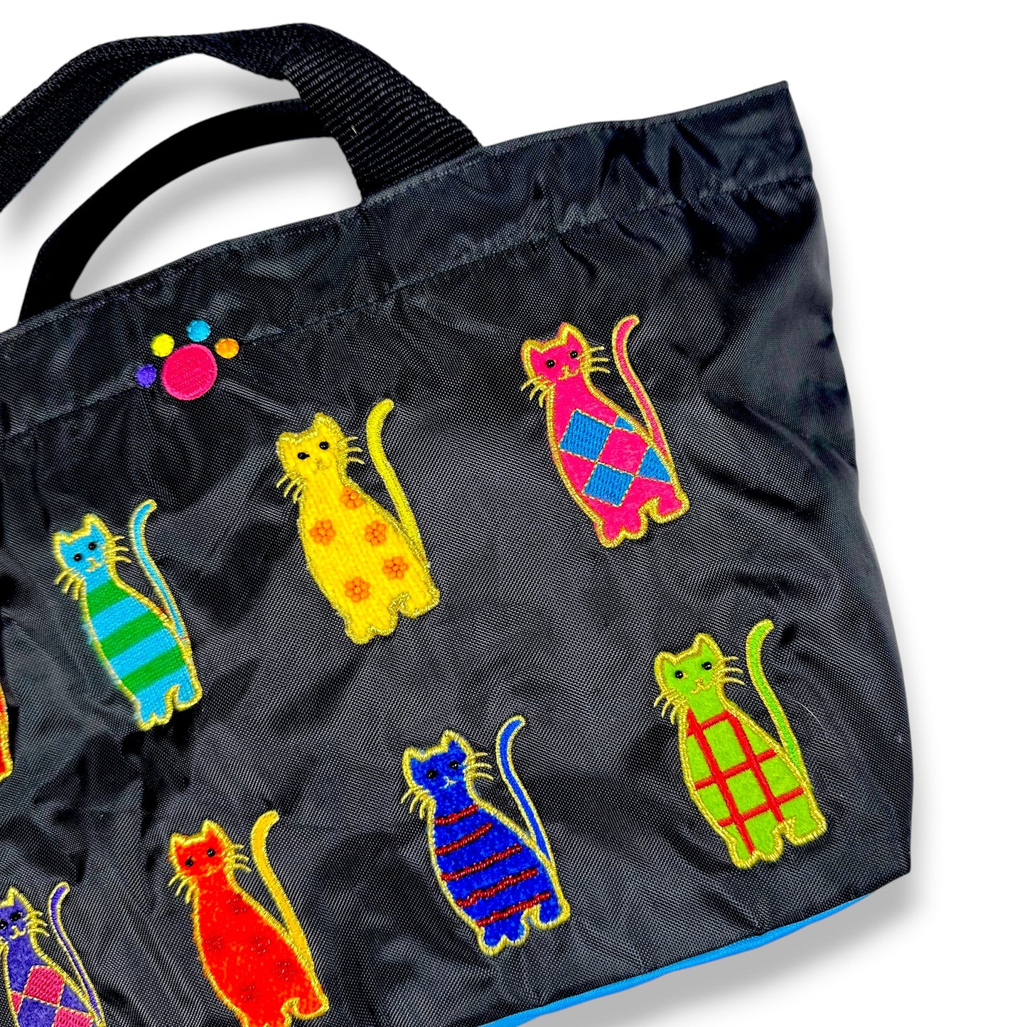 Vintage Cat Themed Embroidered Handle Purse