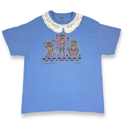 Cactus Cats Astec Vintage Tee with Lace Collar