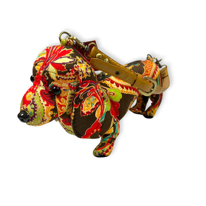 Vintage Fuzzy Nation Daschund Paisley Print Purse