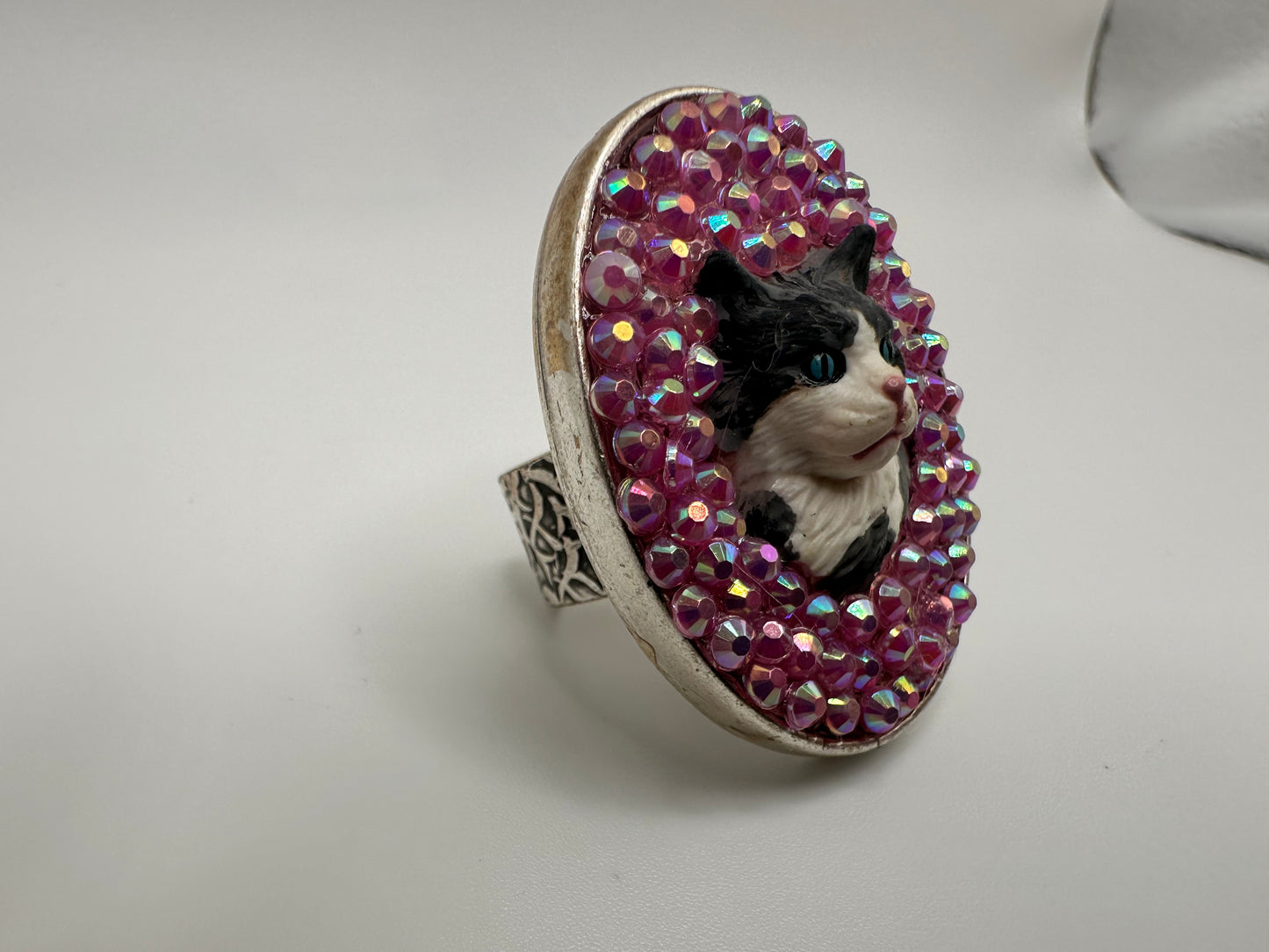 Femme Feline Pink Rhinestone Ring