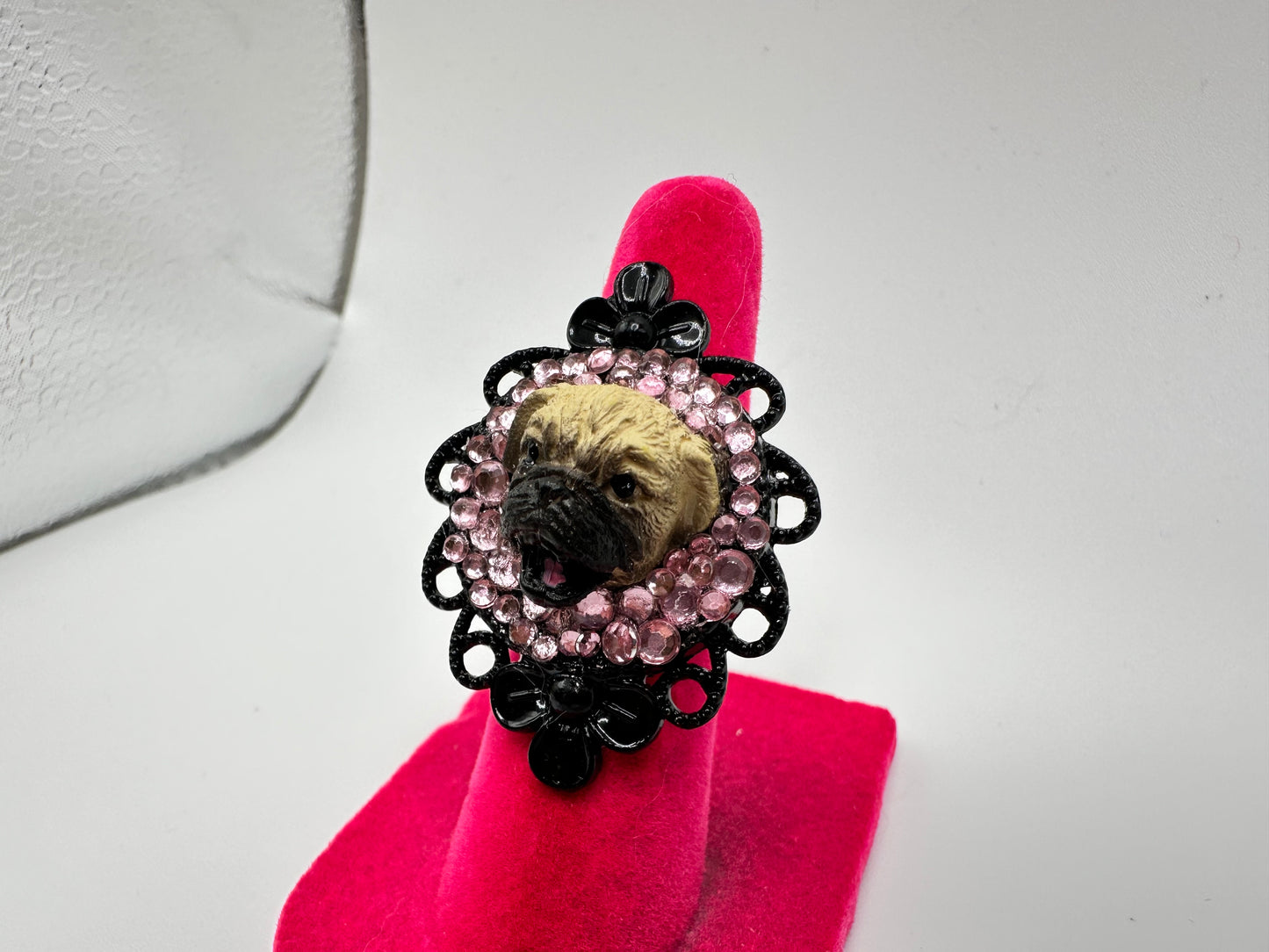 Pug in Pink Ring