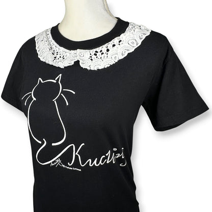 Kuching Kat Thailand Tee with White Lace Collar
