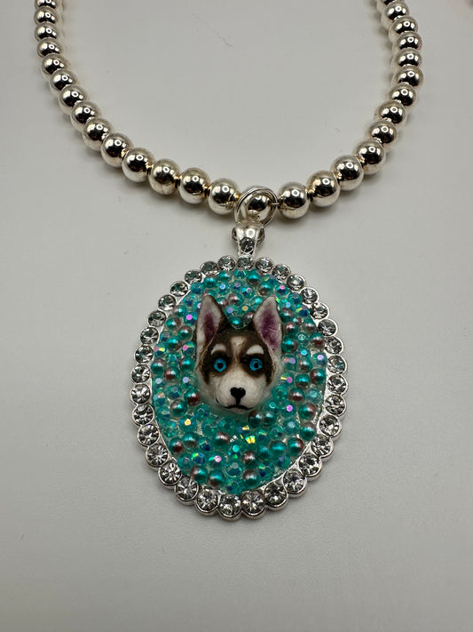 Hoot of a Husky Silver Necklace