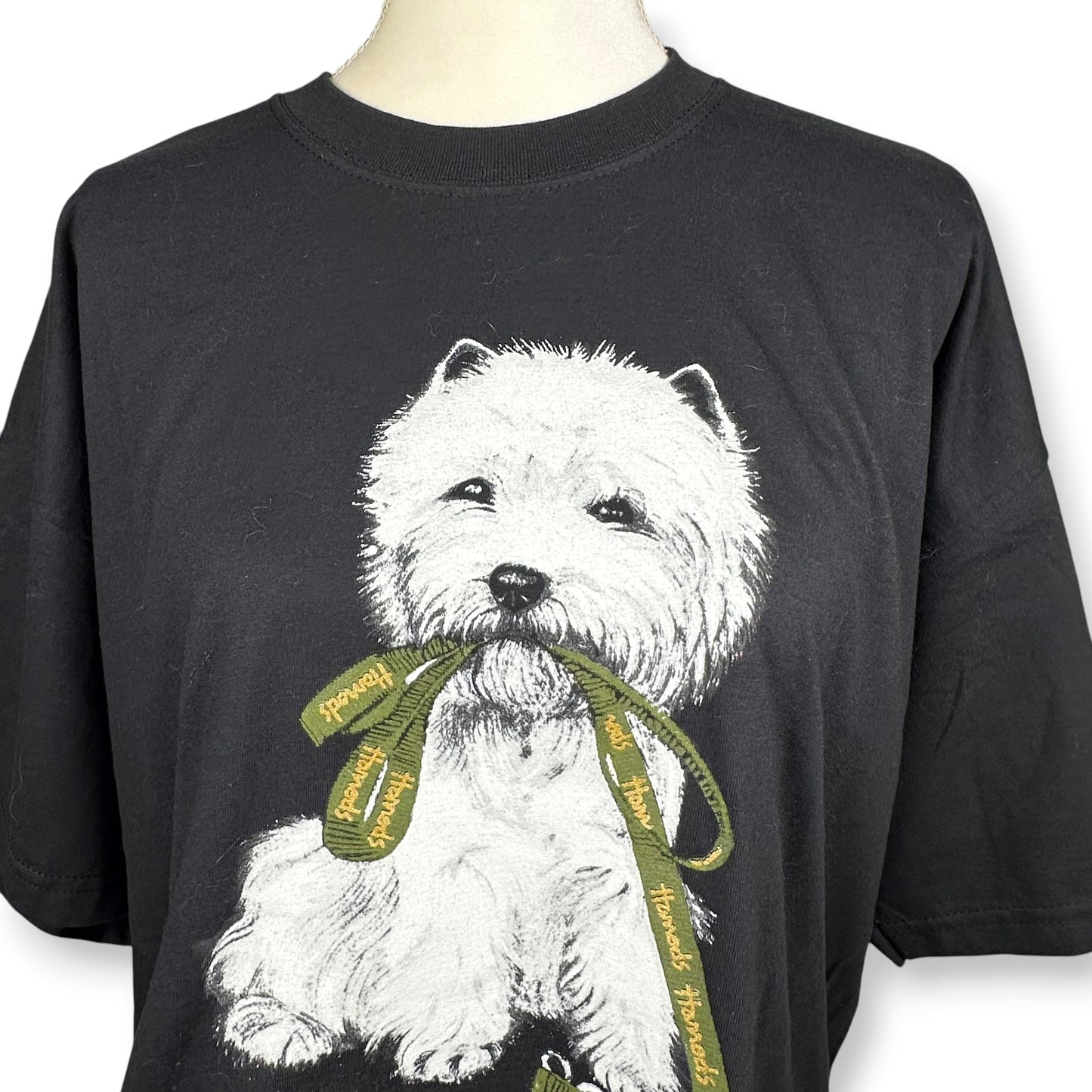 Vintage Harrod’s Scottish Terrier Black Tee with Tags