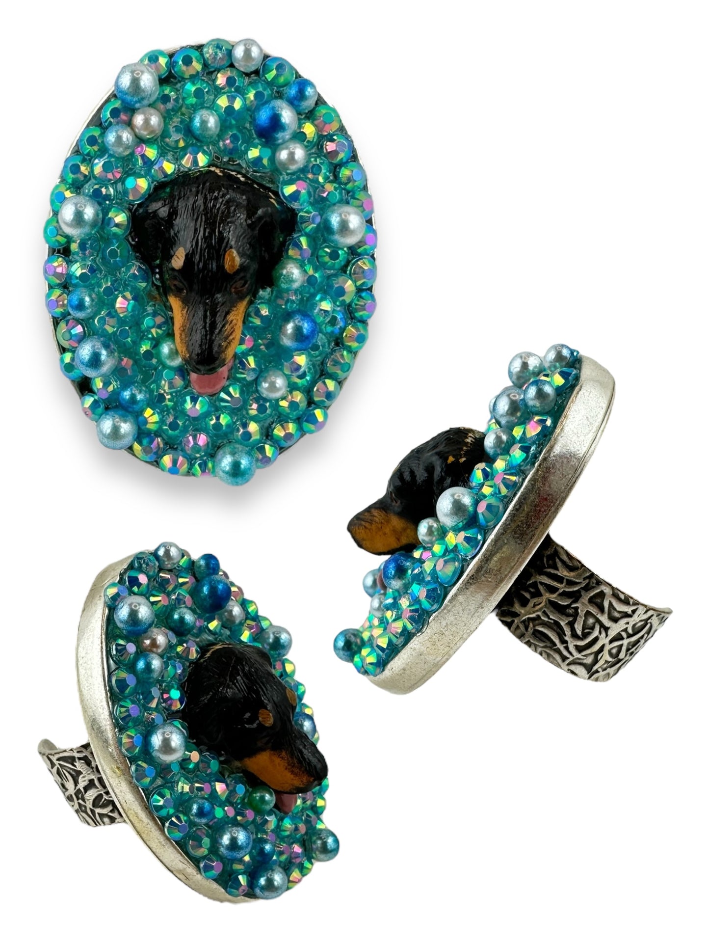 Dipped in Blue Doberman Pearlescent Ring