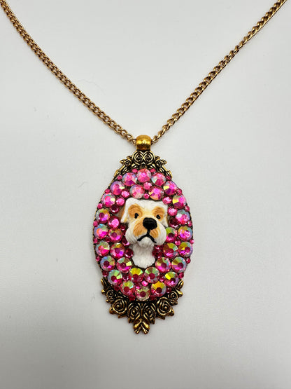 Pink Pup Goldtone Regal Necklace