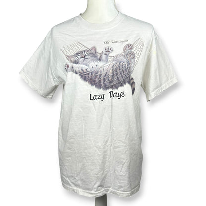 Lazy Days Cat in Hammock Vintage Tee