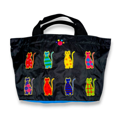 Vintage Cat Themed Embroidered Handle Purse