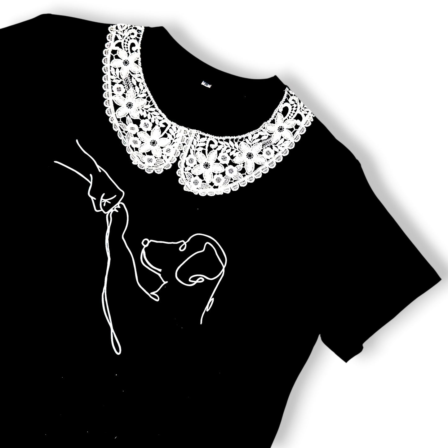 Power of the Paw Tee with Lace Collar