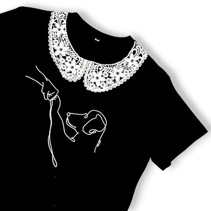Power of the Paw Tee with Lace Collar