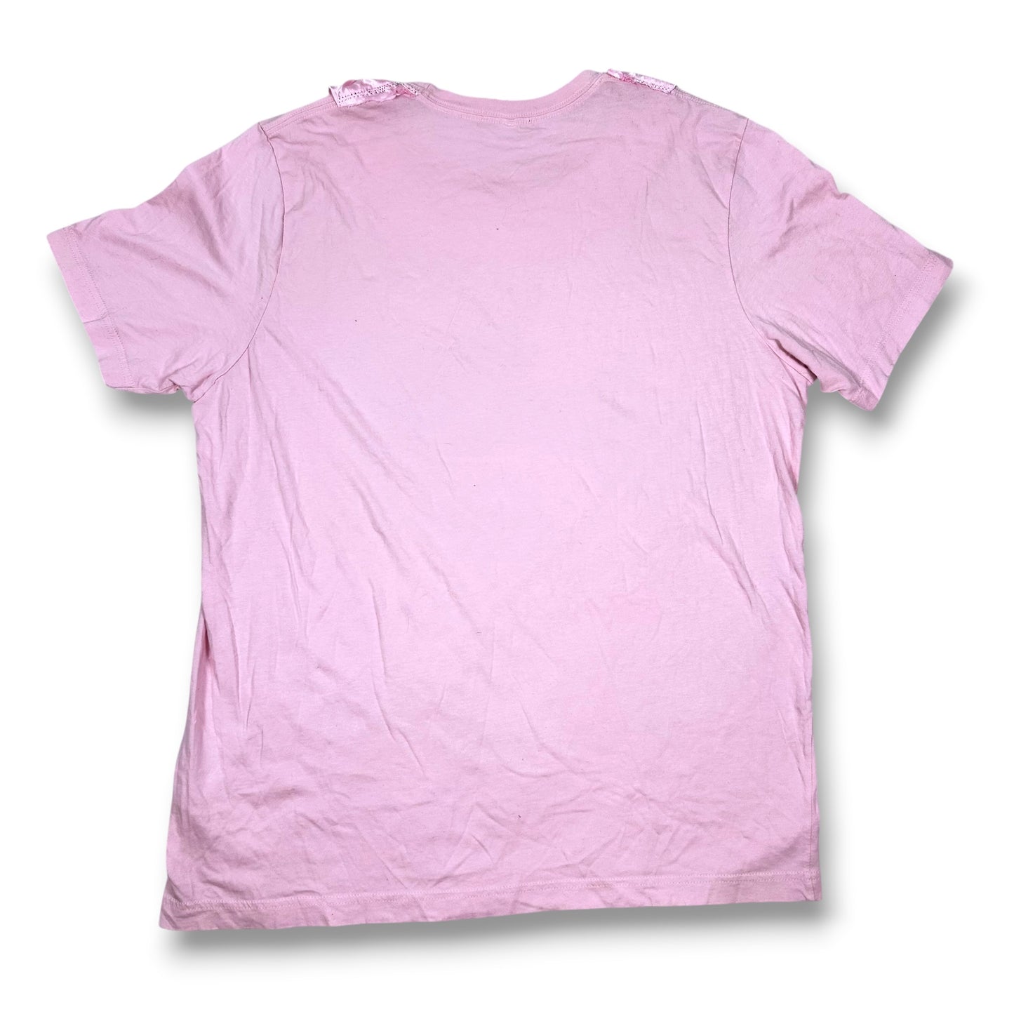 Pup Aerobics Pink Tee with Satin Ruffle Collar