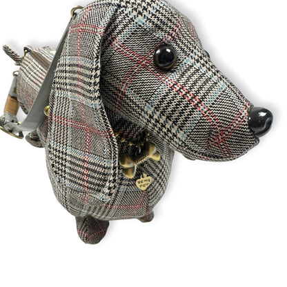 Vintage Fuzzy Nation Plaid Daschund Purse