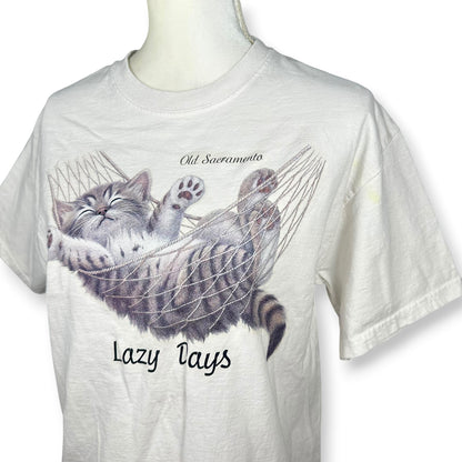 Lazy Days Cat in Hammock Vintage Tee