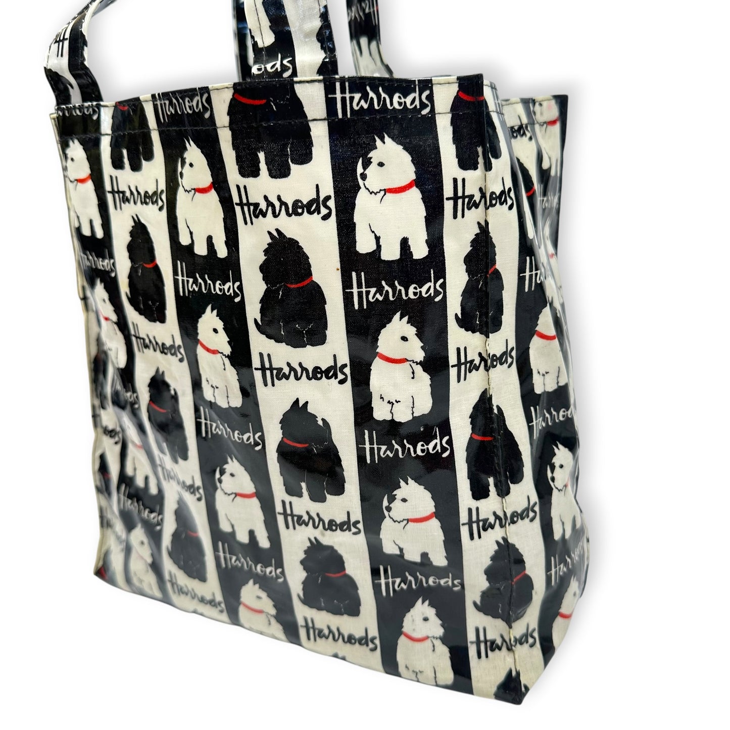Vintage Harrods Terrier Black and White Tote