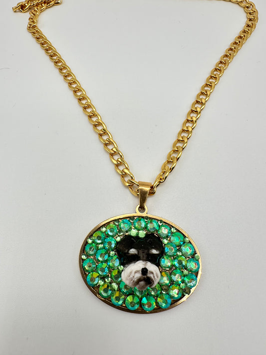 Schnauzer Emerald City Necklace