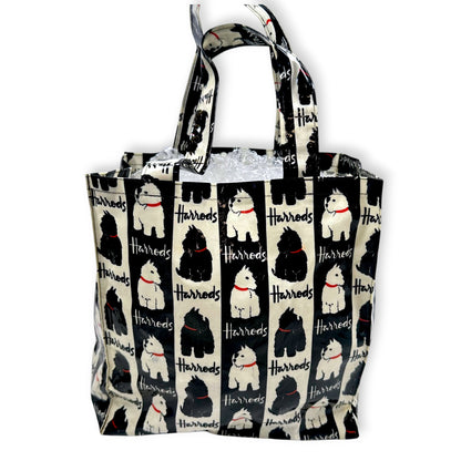 Vintage Harrods Terrier Black and White Tote